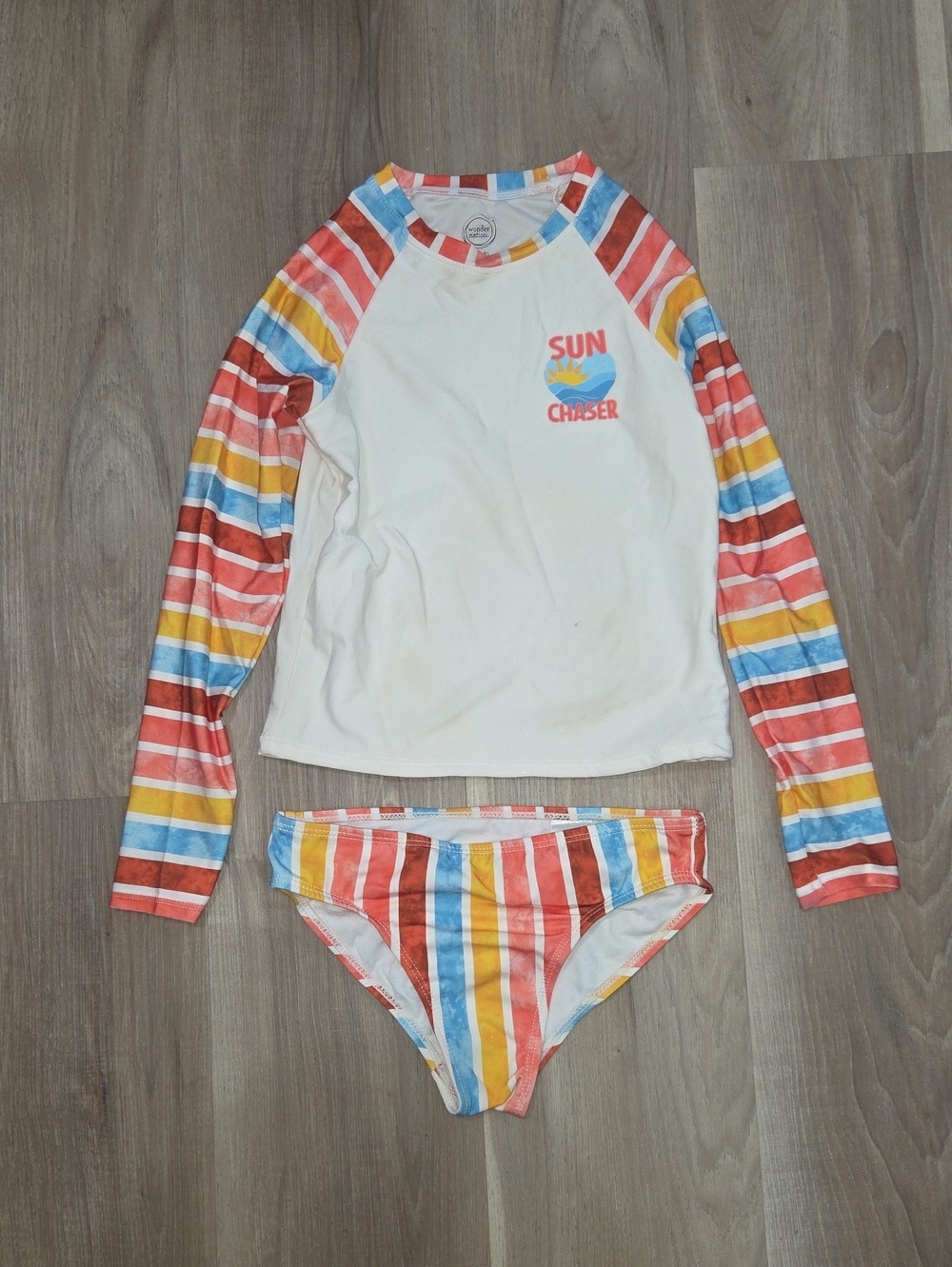 •Wonder Nation• Little Girls Striped 2 Piece Bathing Suit